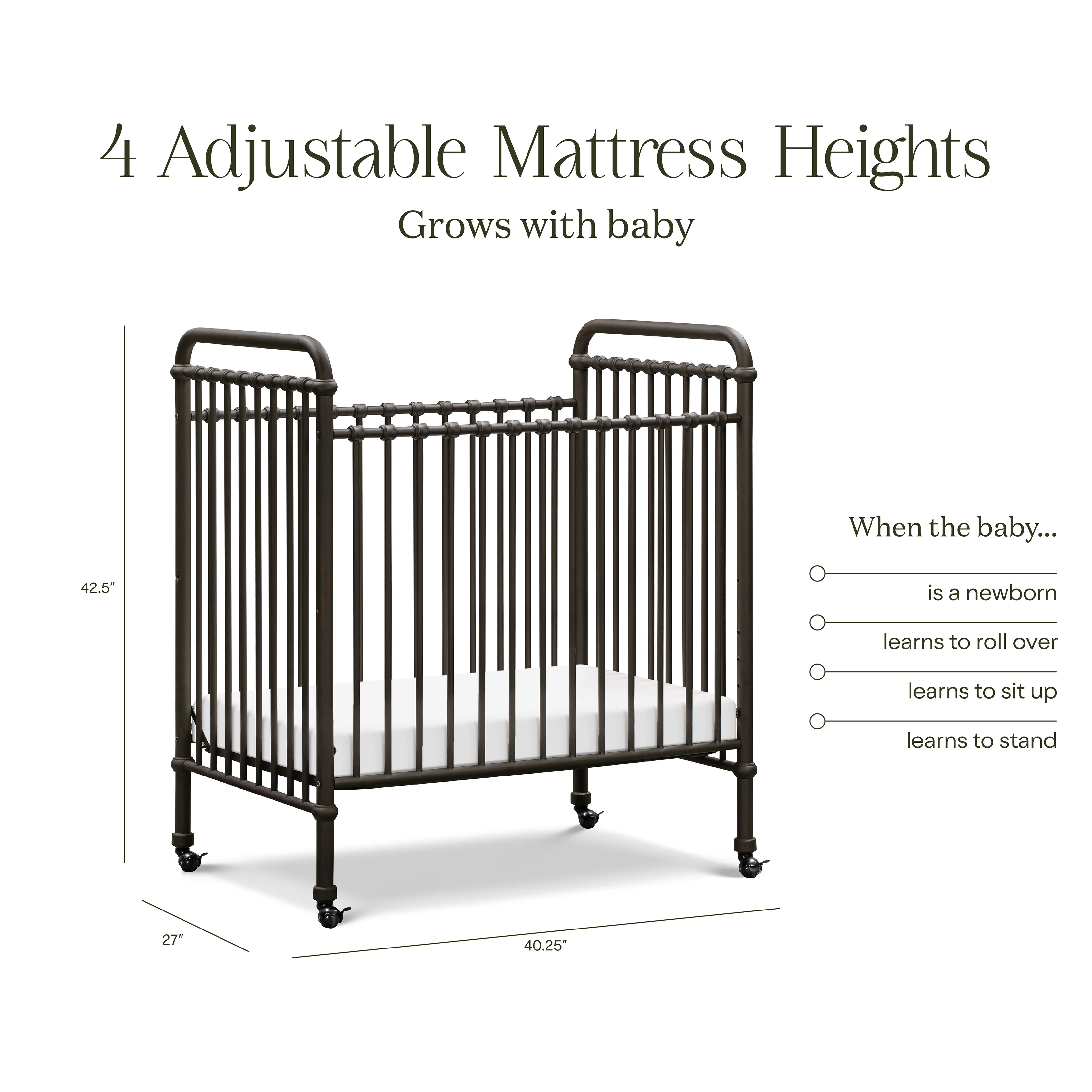 Abigail 3-in-1 Convertible Mini Crib - Image 21