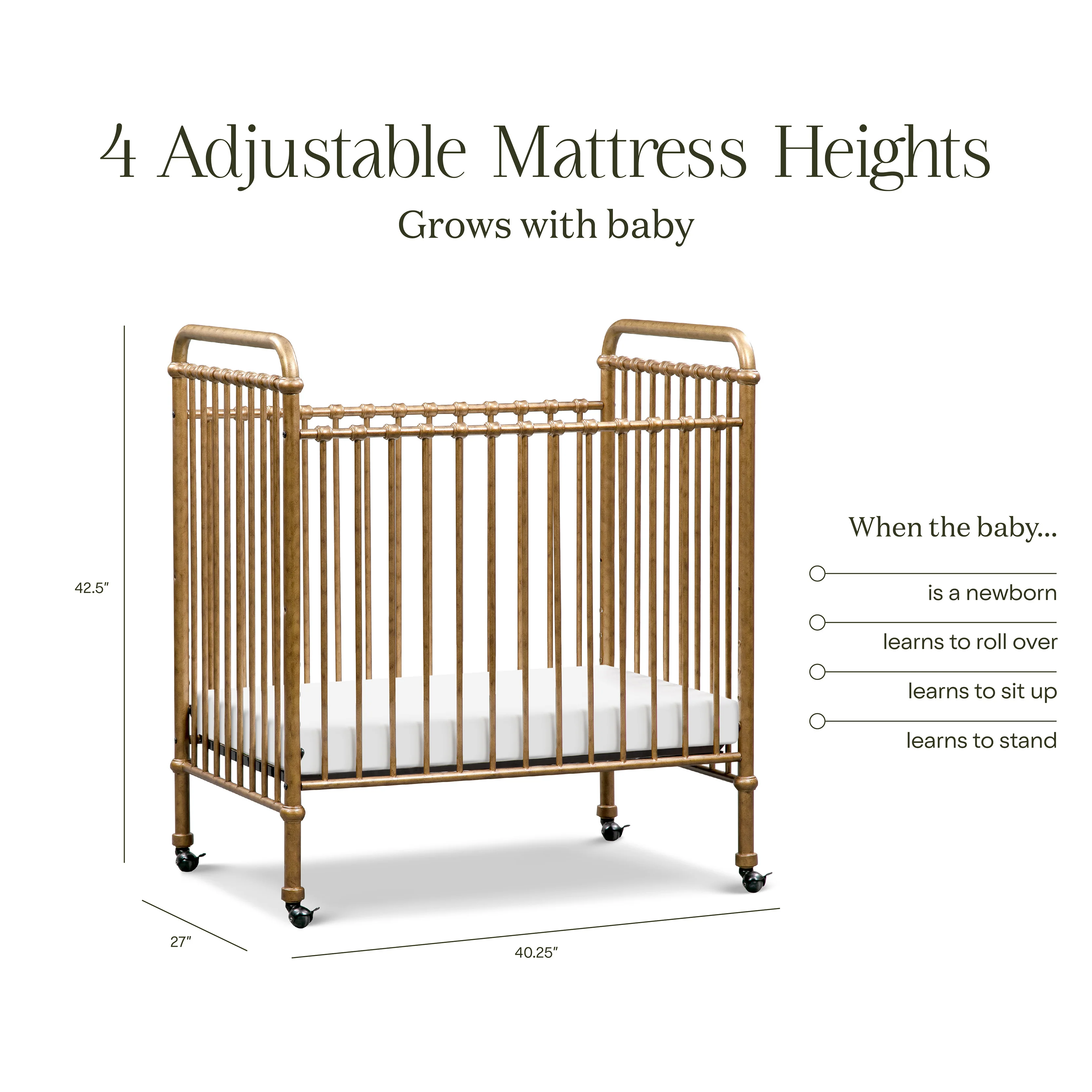 Abigail 3-in-1 Convertible Mini Crib - Image 8