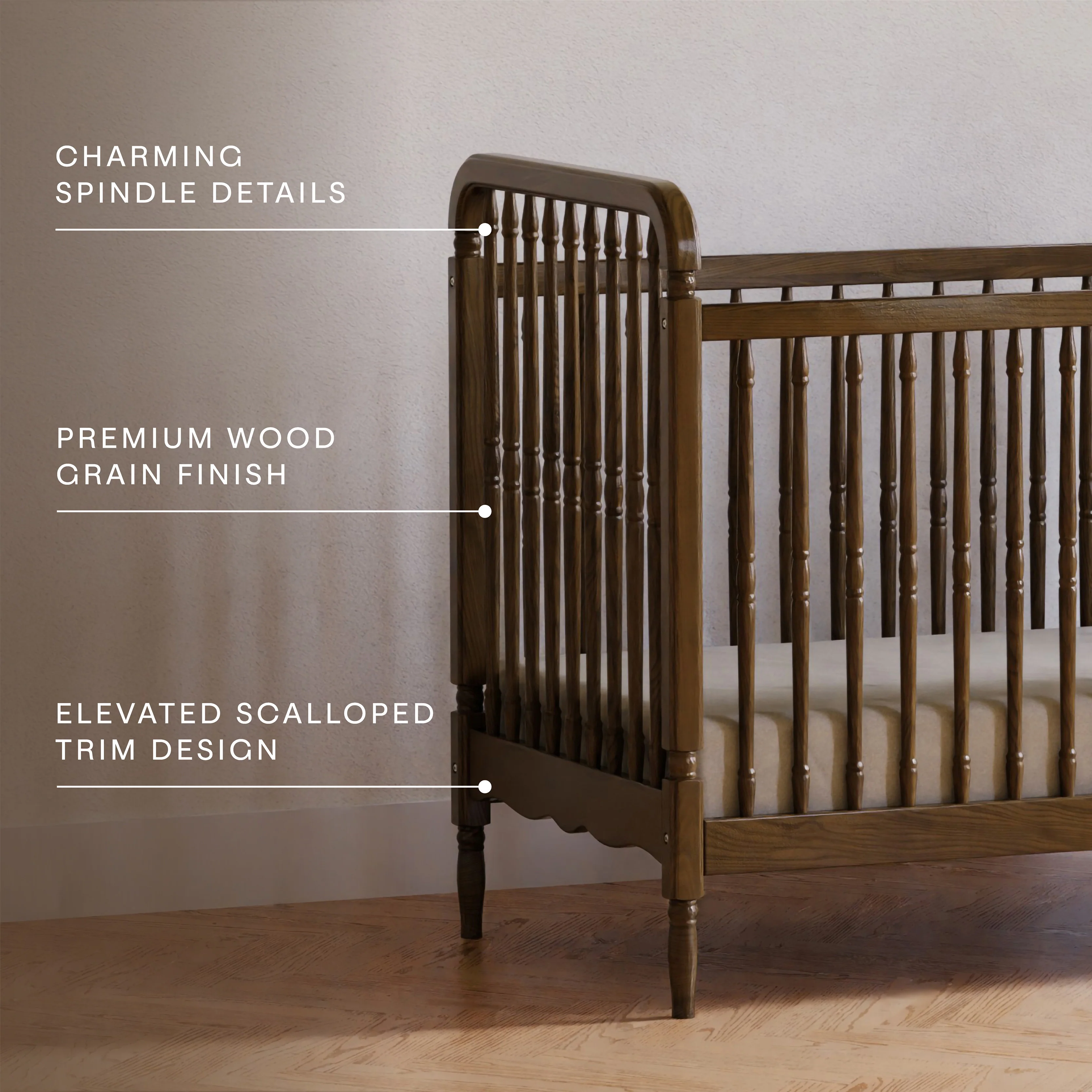 Liberty 3-in-1 Convertible Spindle Crib with Toddler Bed Conversion Kit - Image 114