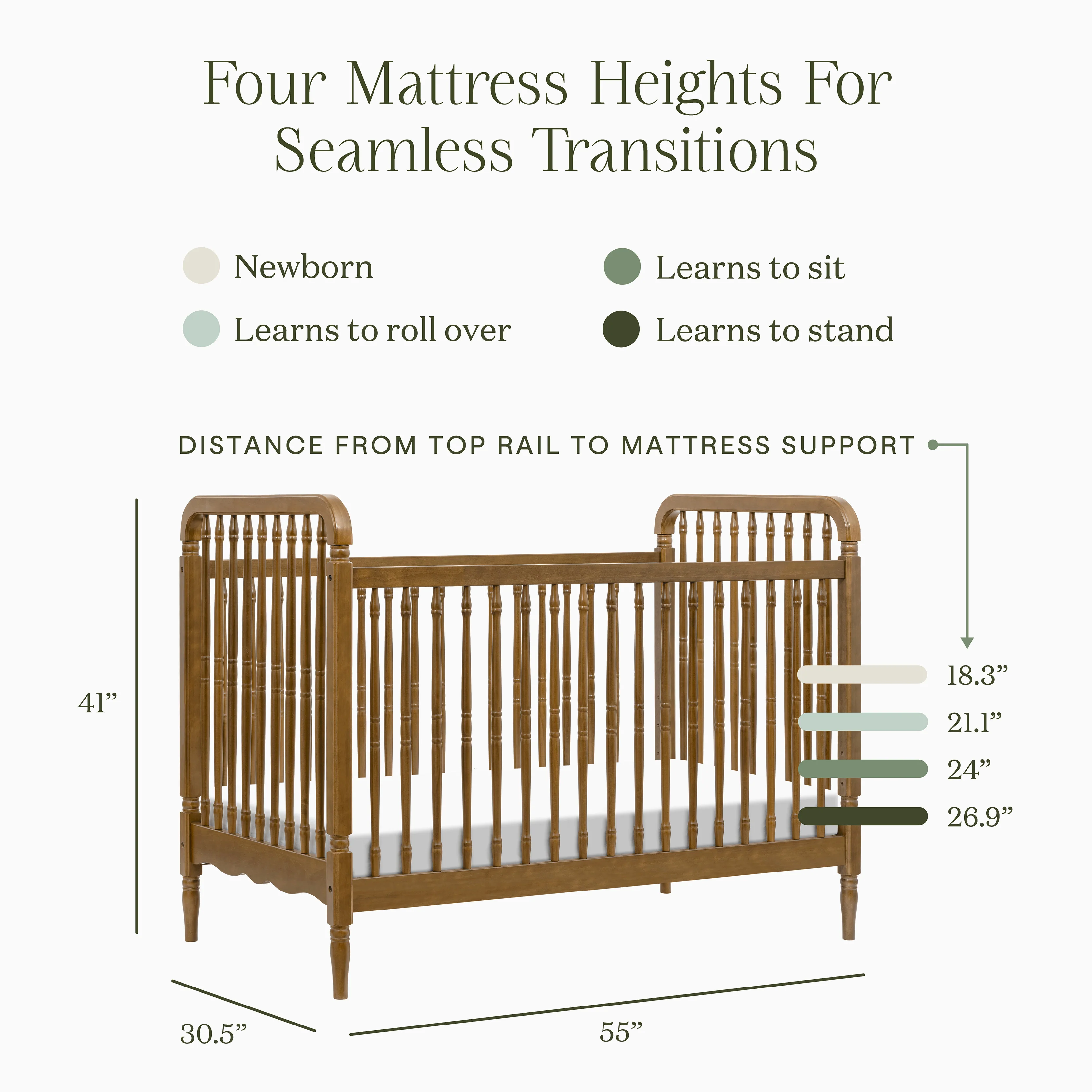 Liberty 3-in-1 Convertible Spindle Crib with Toddler Bed Conversion Kit - Image 118