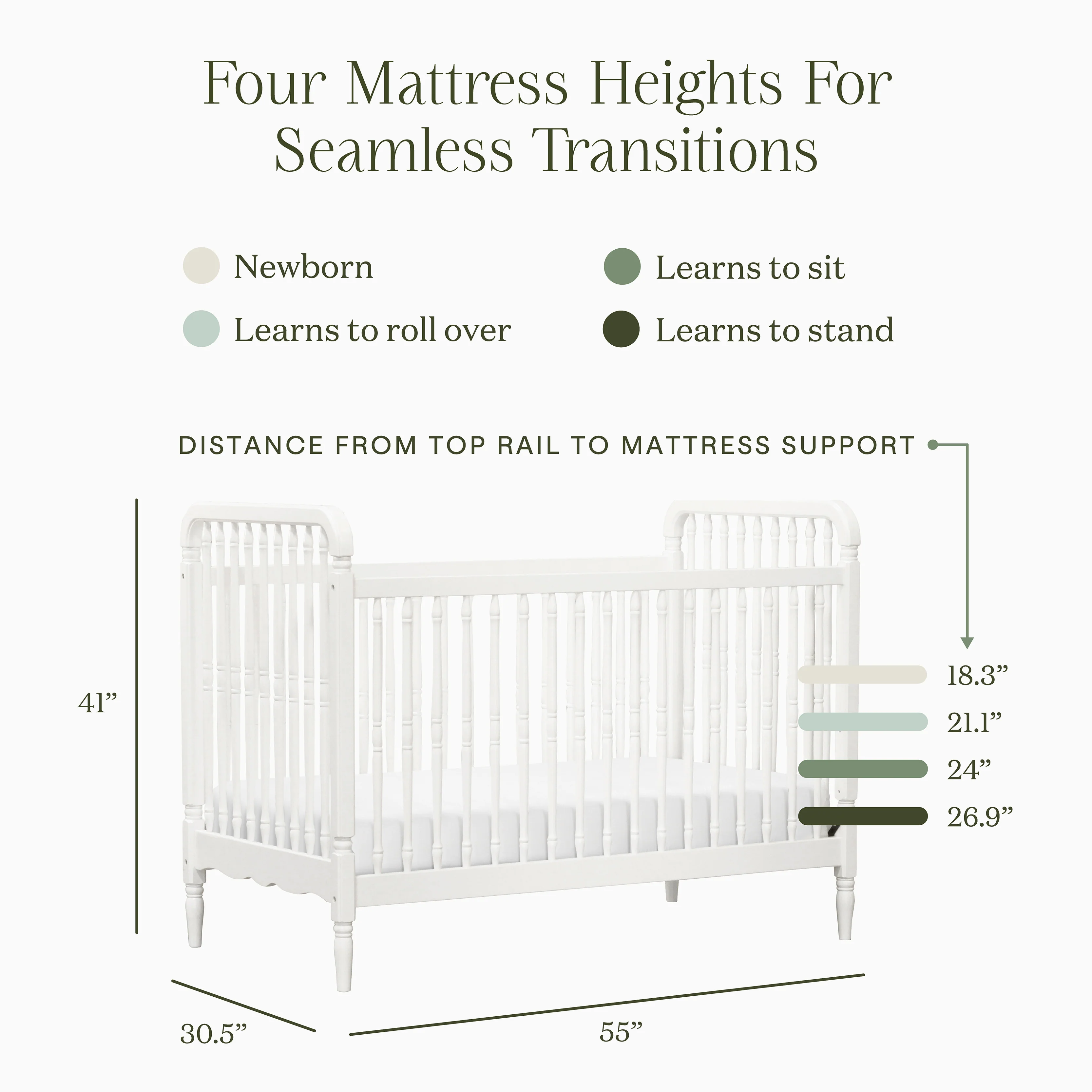 Liberty 3-in-1 Convertible Spindle Crib with Toddler Bed Conversion Kit - Image 8