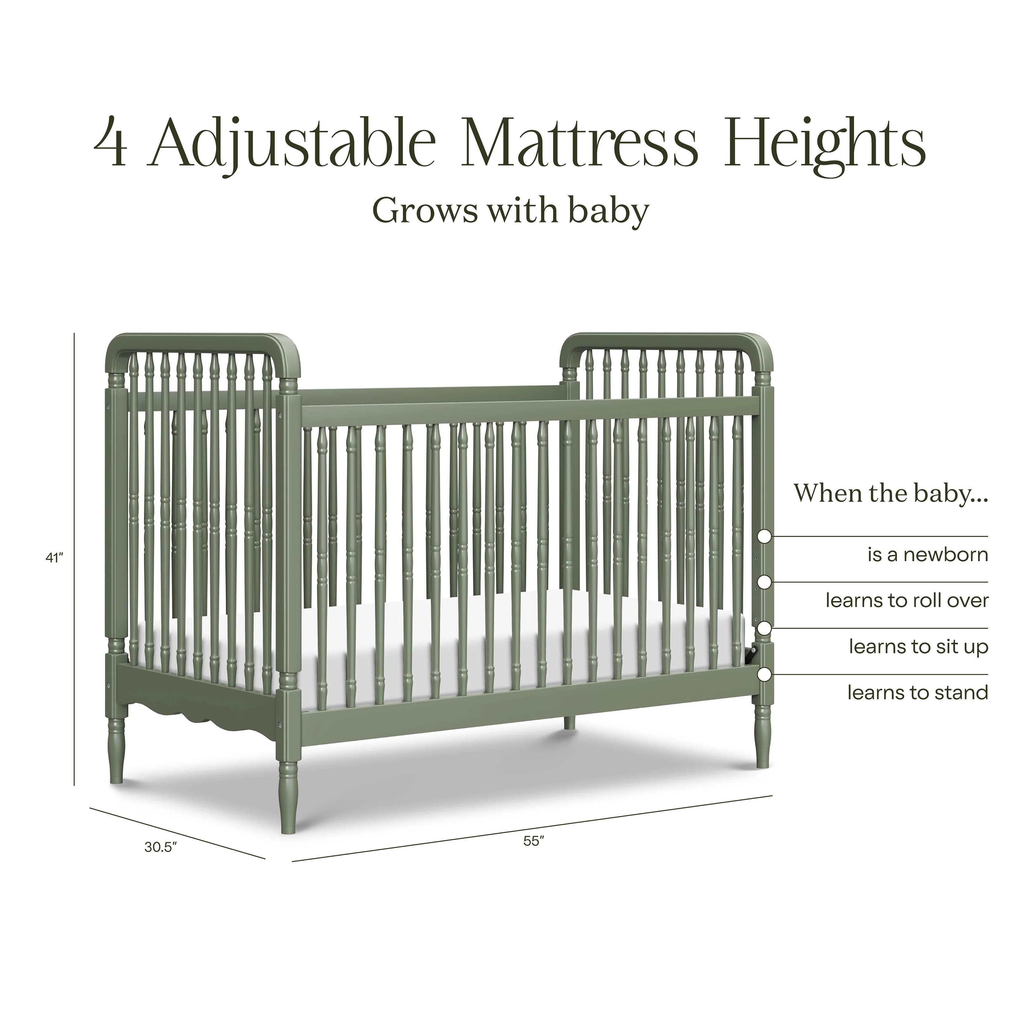 Liberty 3-in-1 Convertible Spindle Crib with Toddler Bed Conversion Kit - Image 96