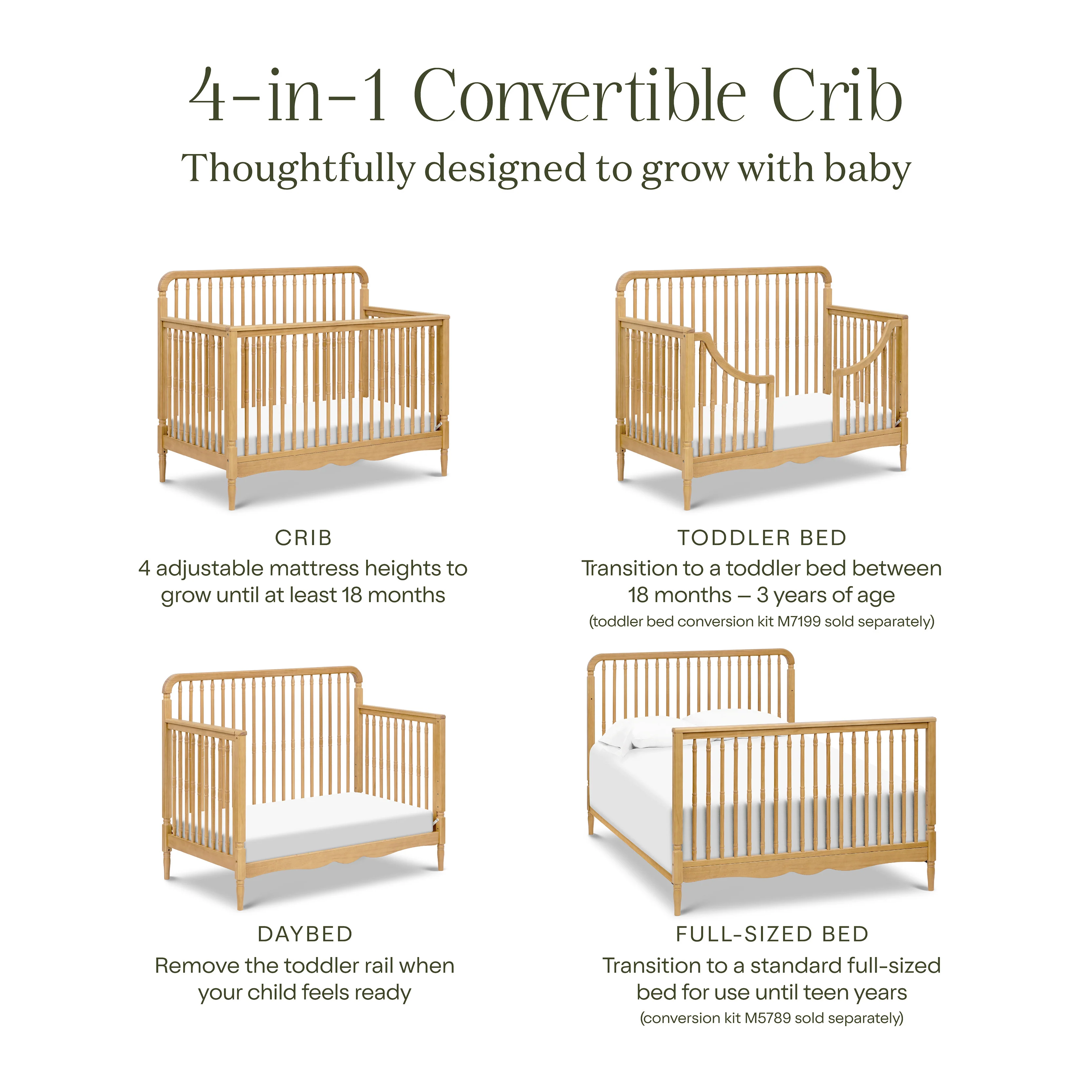 Liberty 4-in-1 Convertible Spindle Crib - Image 41