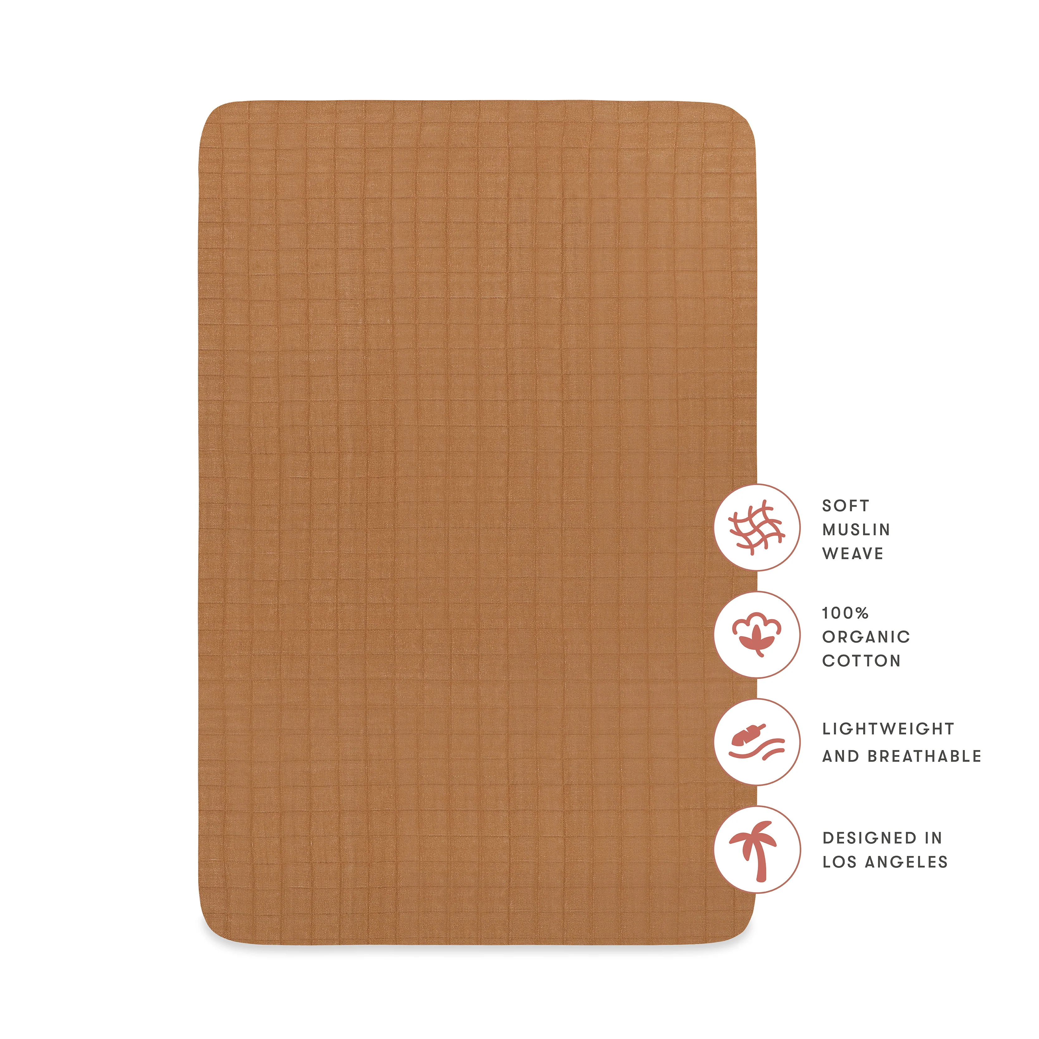 Mini Crib Sheet in GOTS Certified Organic Muslin Cotton - Image 6