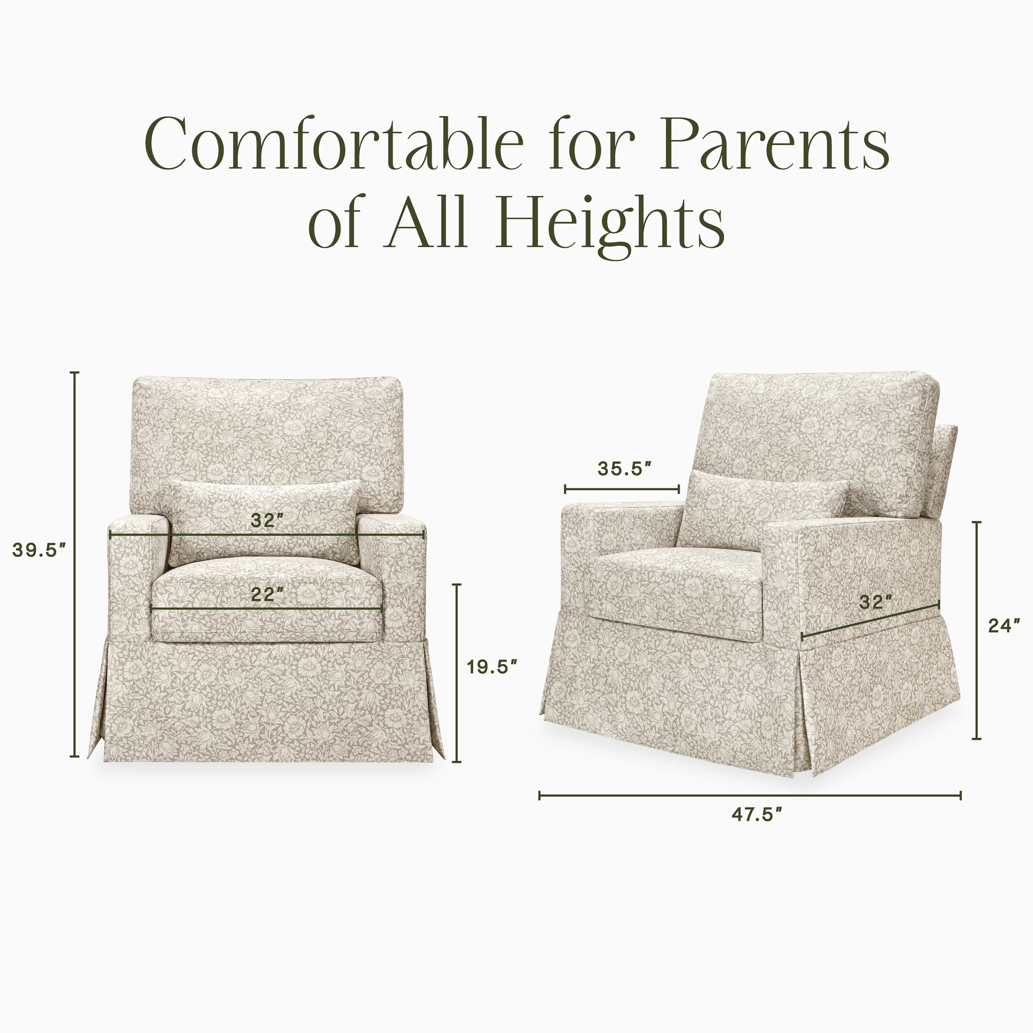 Morris & Co. x Namesake Crawford Pillowback Comfort Swivel Glider - Image 51