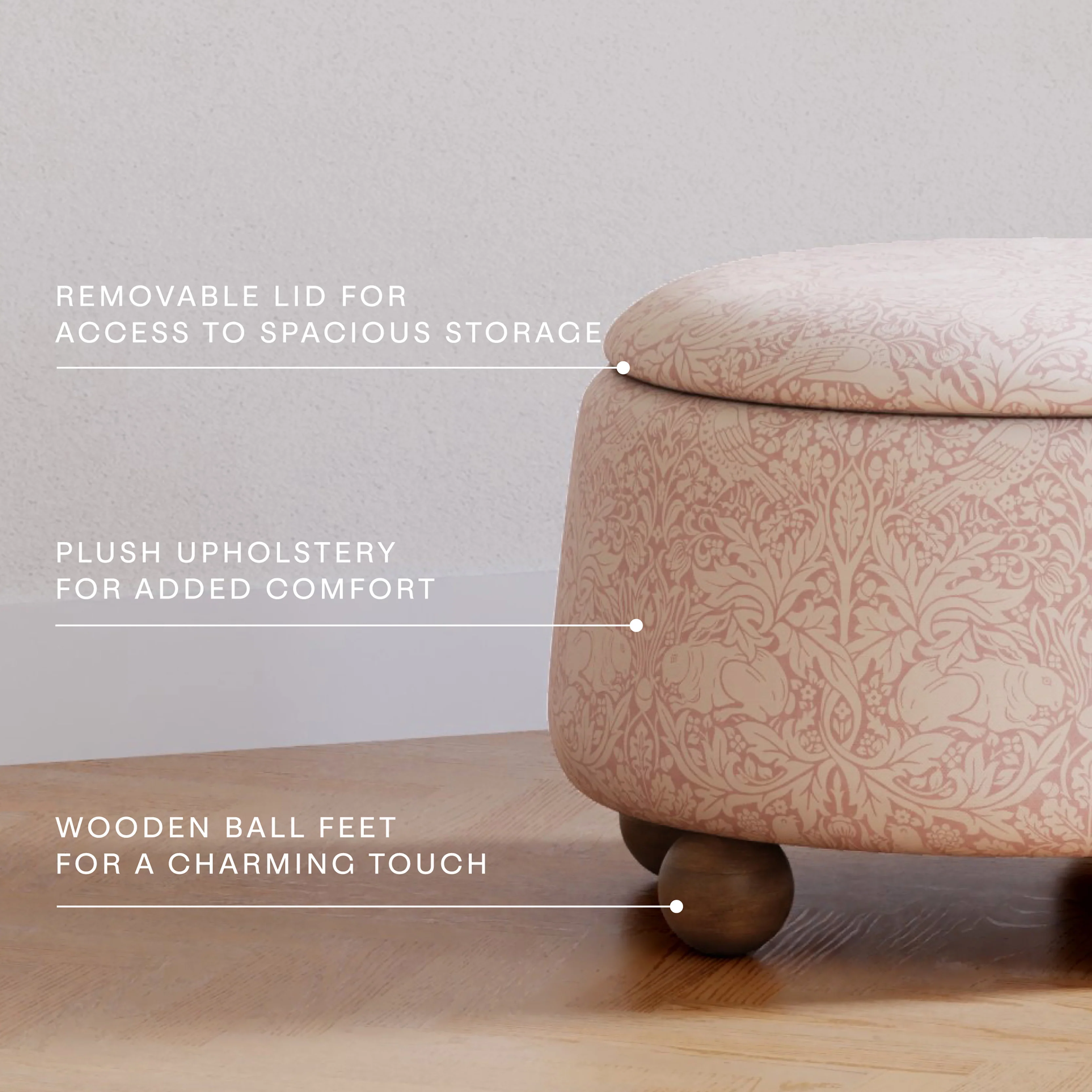Morris & Co. x Namesake Tuffet Storage Ottoman - Image 34