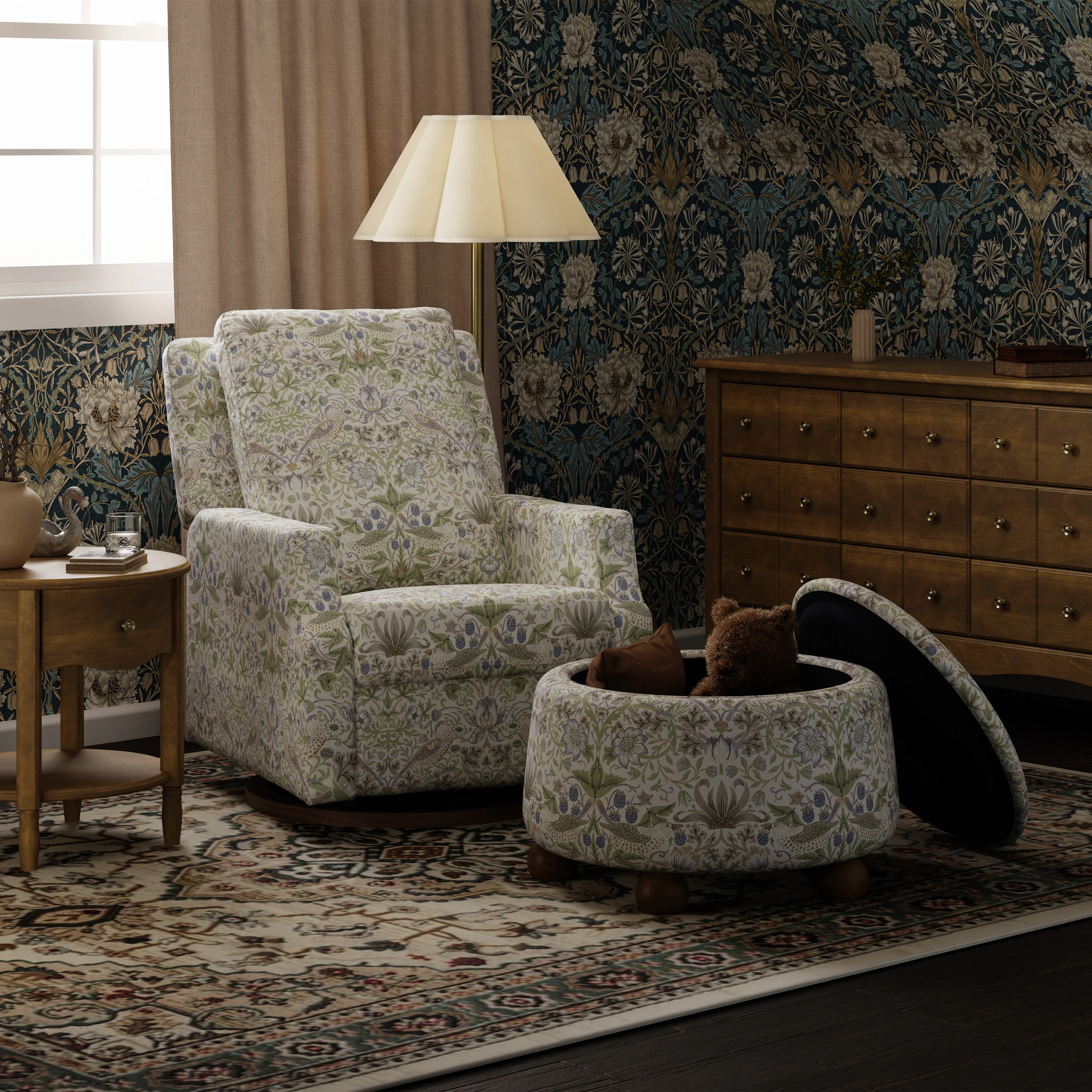 Morris & Co. x Namesake Tuffet Storage Ottoman - Image 9