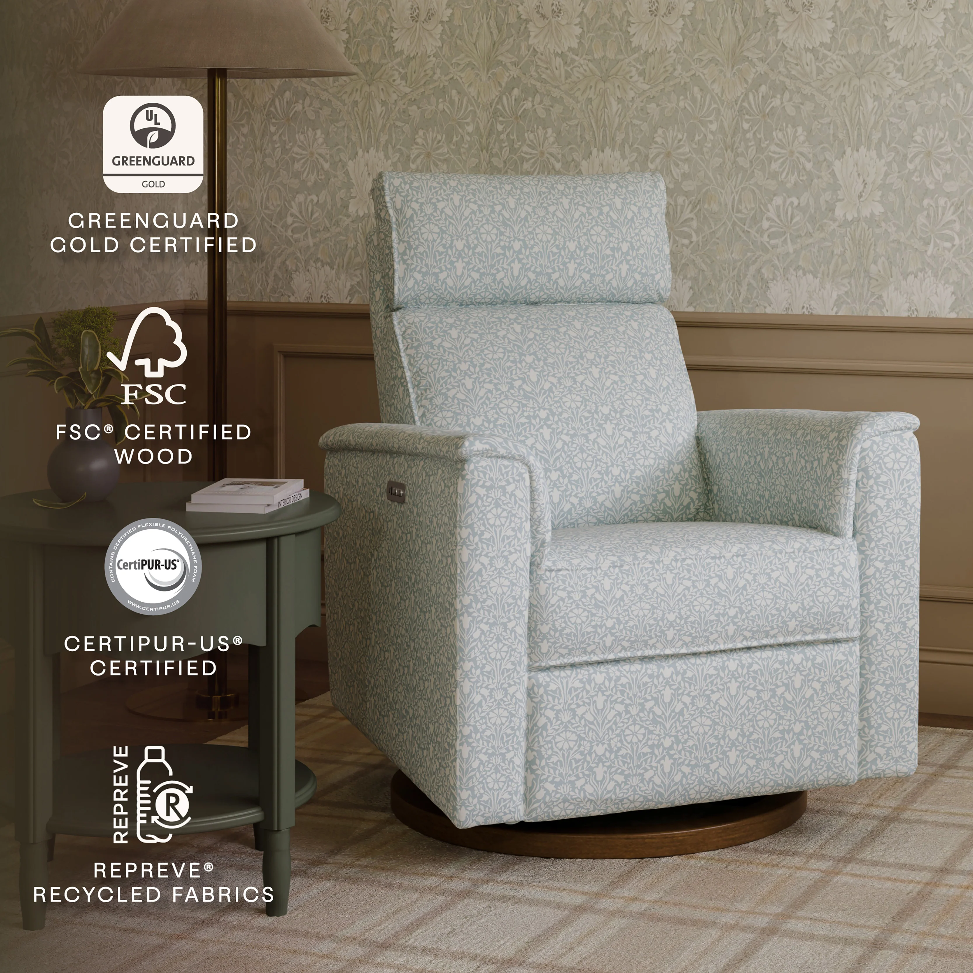 Morris & Co. x Namesake Willa Plus Power Glider Recliner w/ Power Headrest - Image 22
