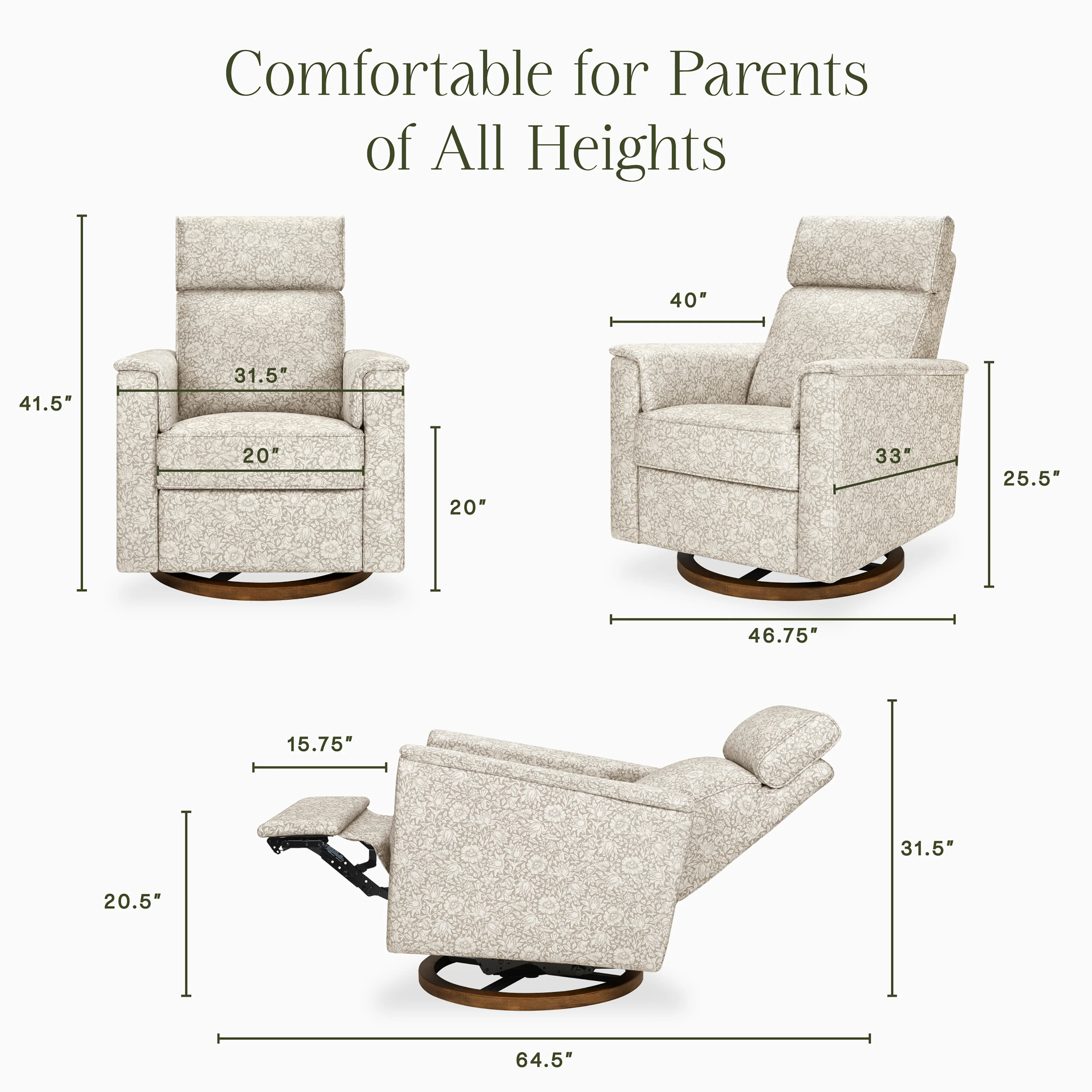 Morris & Co. x Namesake Willa Plus Power Glider Recliner w/ Power Headrest - Image 9