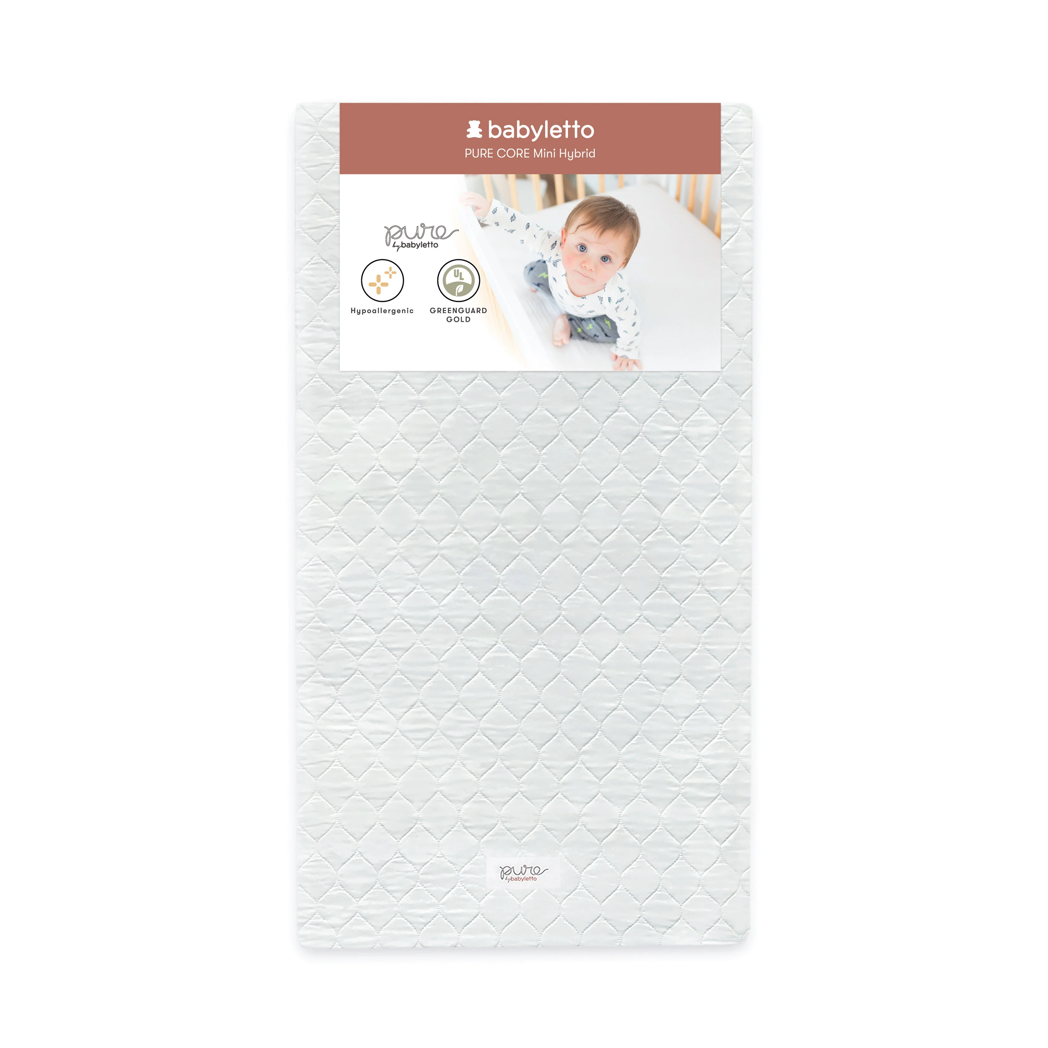 Pure Core Mini Crib Mattress w/ Hybrid Quilted Waterproof Cover (Lightweight) - Image 6