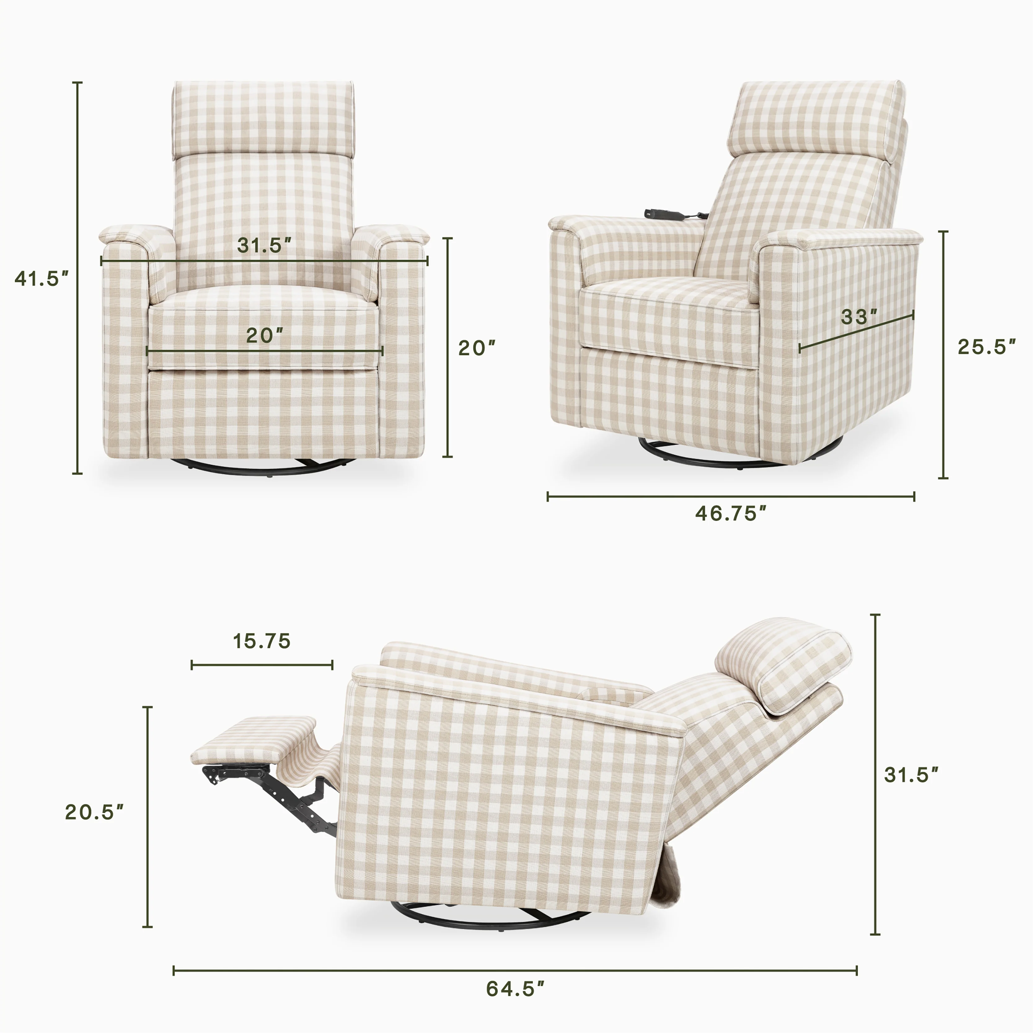 Willa Deluxe Power Recliner and Swivel Glider with Heat and Massage - Image 50