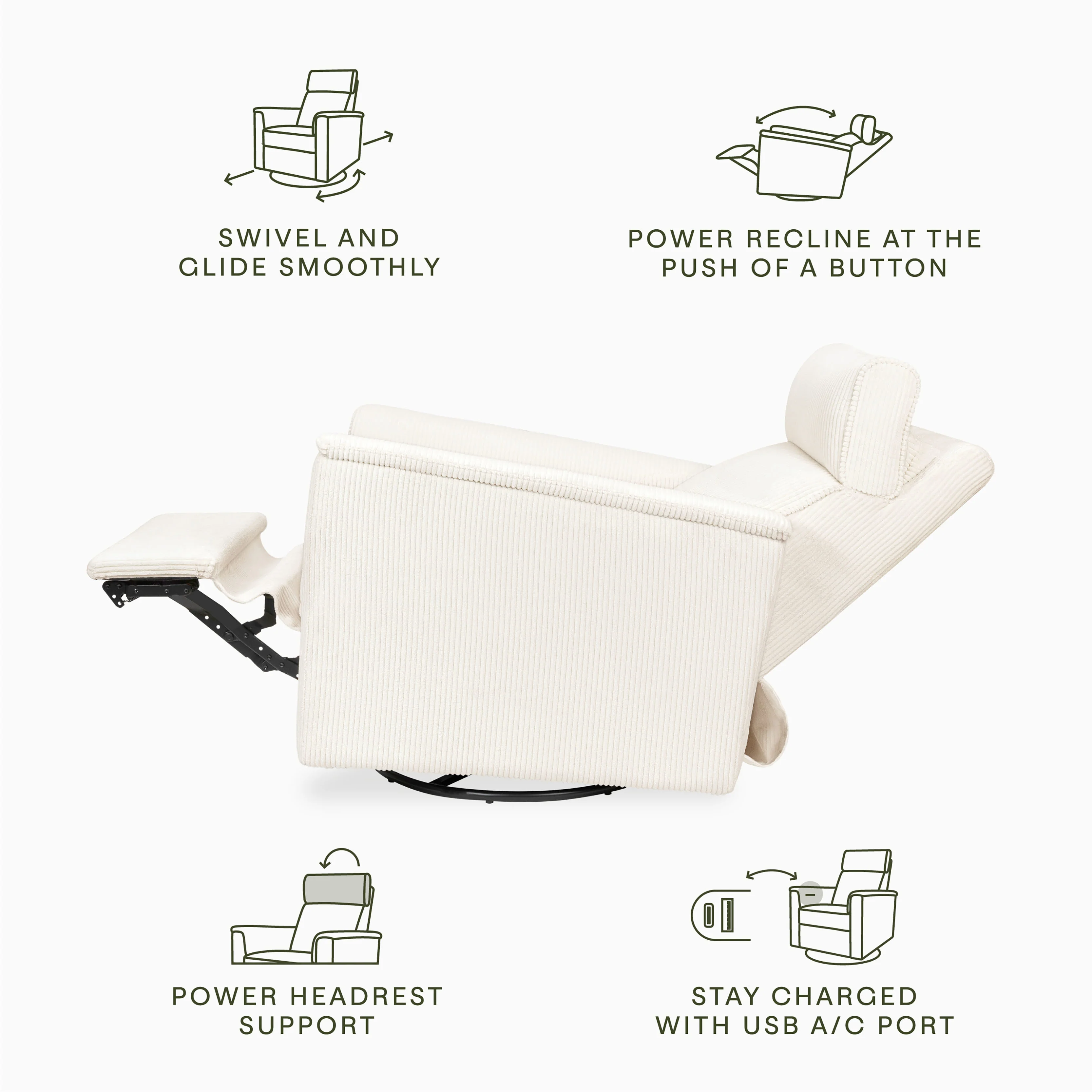 Willa Plus Power Glider Recliner w/ Power Headrest - Image 22